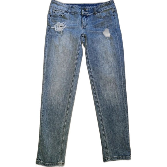 New York & Company NY&C Slim Slouch Distressed w/Studs Denim Jeans Pants👖Sz 2 4 - Picture 1 of 12